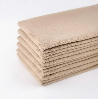 Serviettes en coton brossé biologique sans papier | Latte | Lot de 6