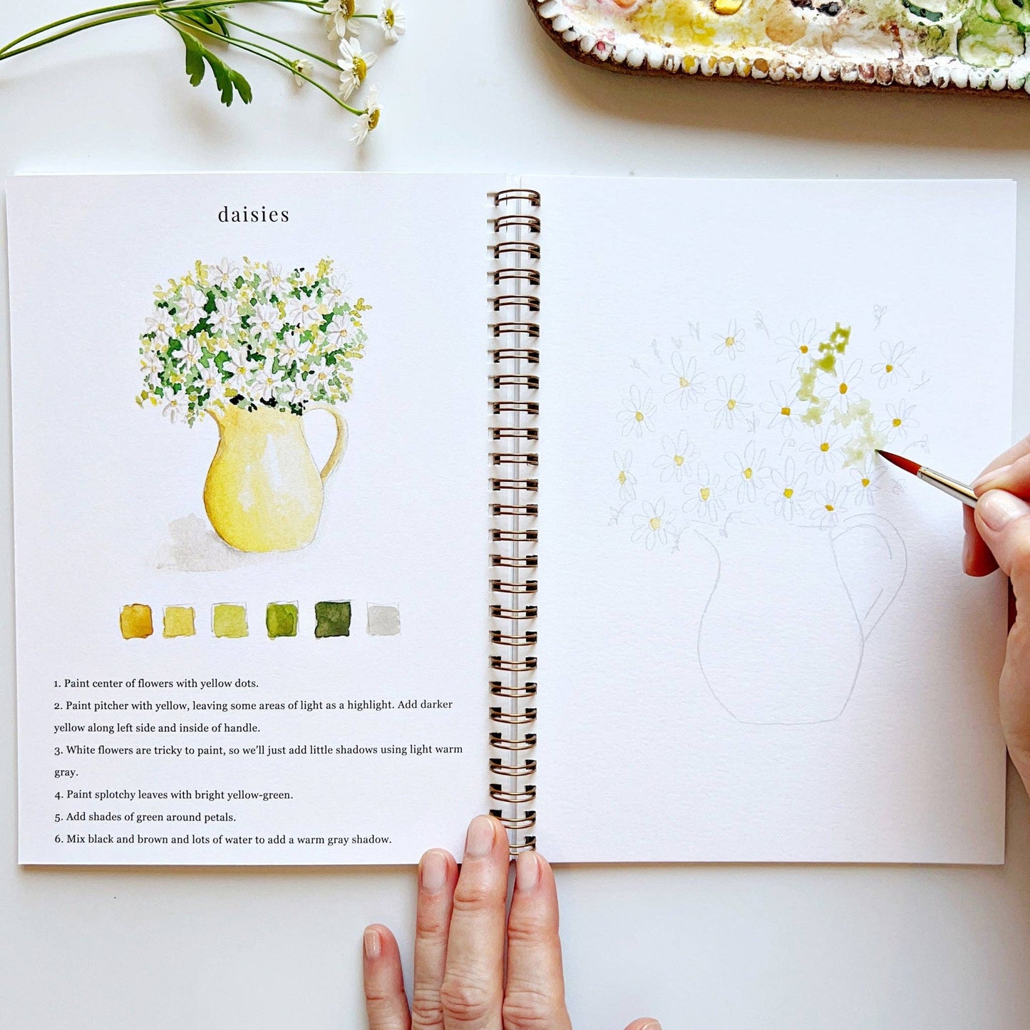 Flowers Watercolour Paint Workbook by Emily Lex