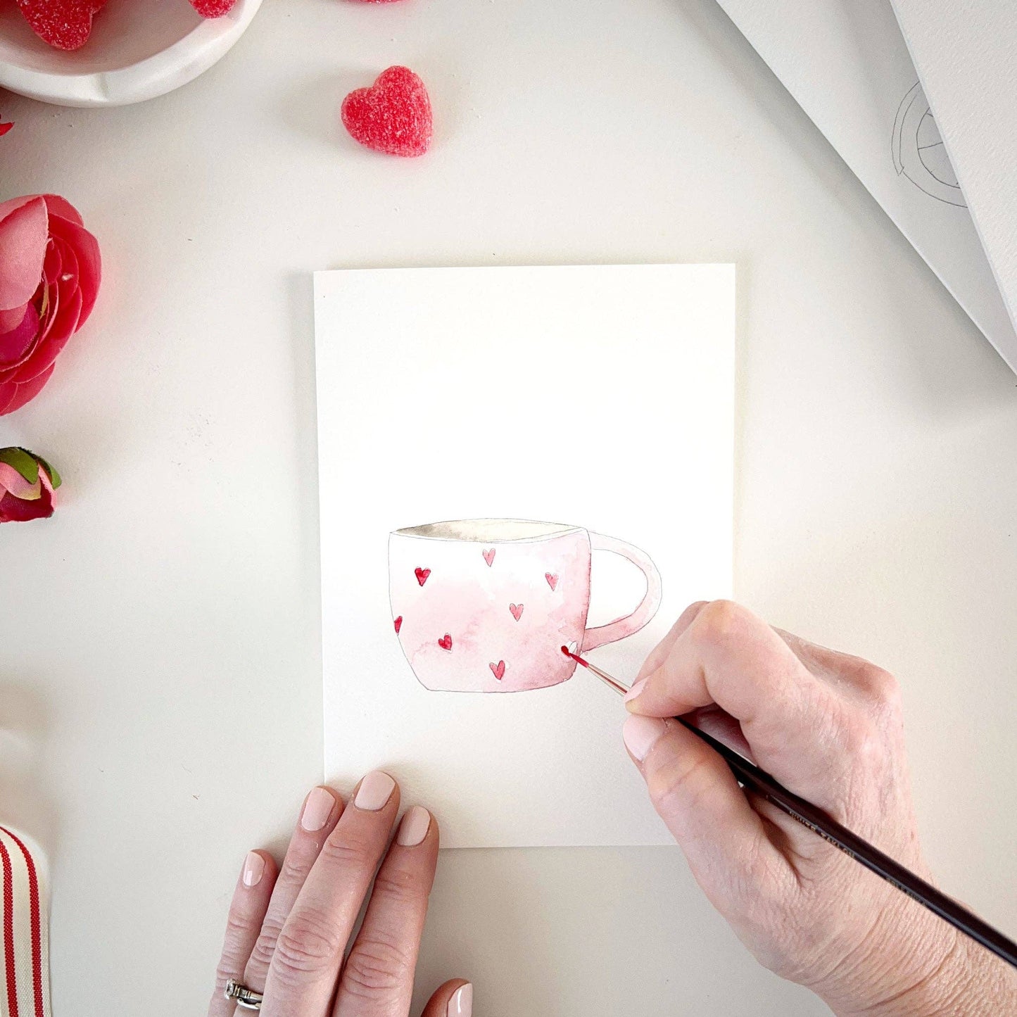 Love sweet love | Paintable Notecards