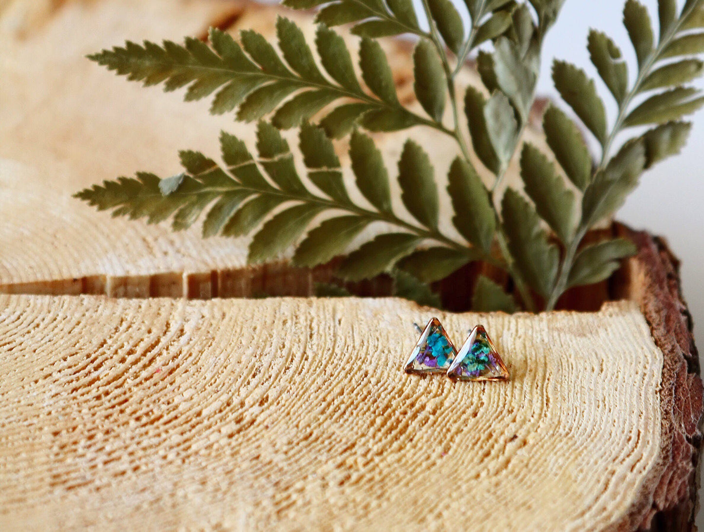 Triangle Studs | Rose Gold Mermaid