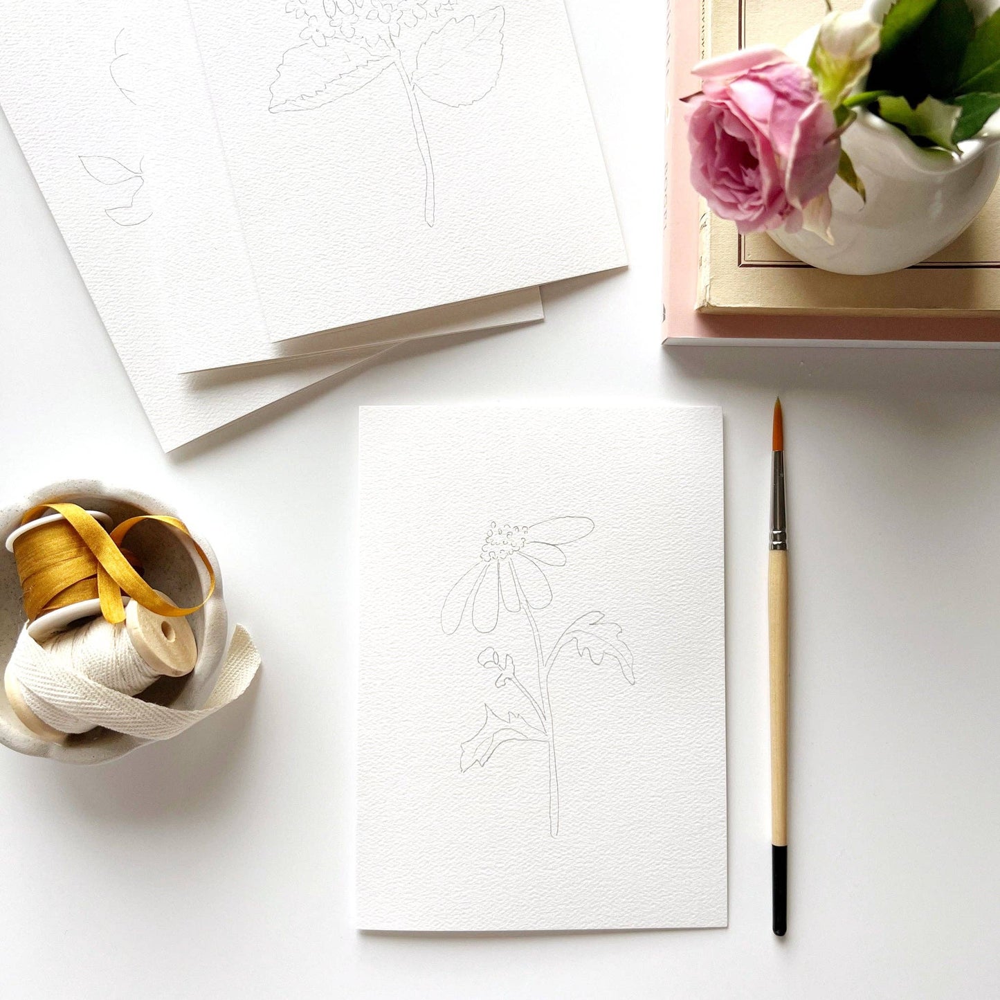 Garden Flowers | Paintable Notecards