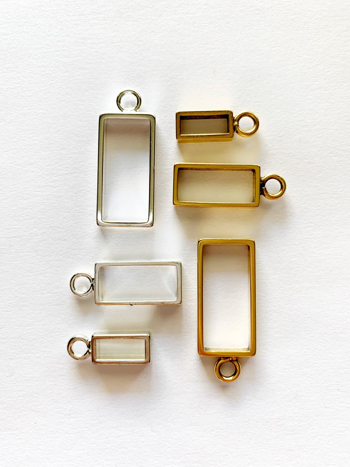 Rectangle Necklace | Large Gold Lace Fern
