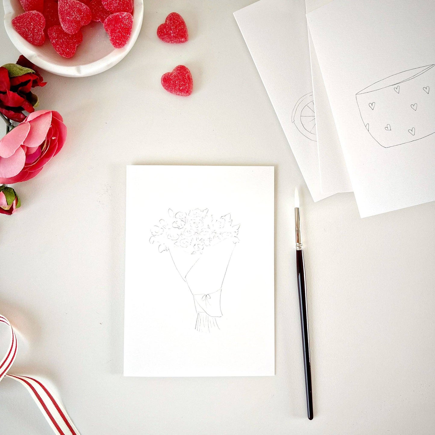 Love sweet love | Paintable Notecards