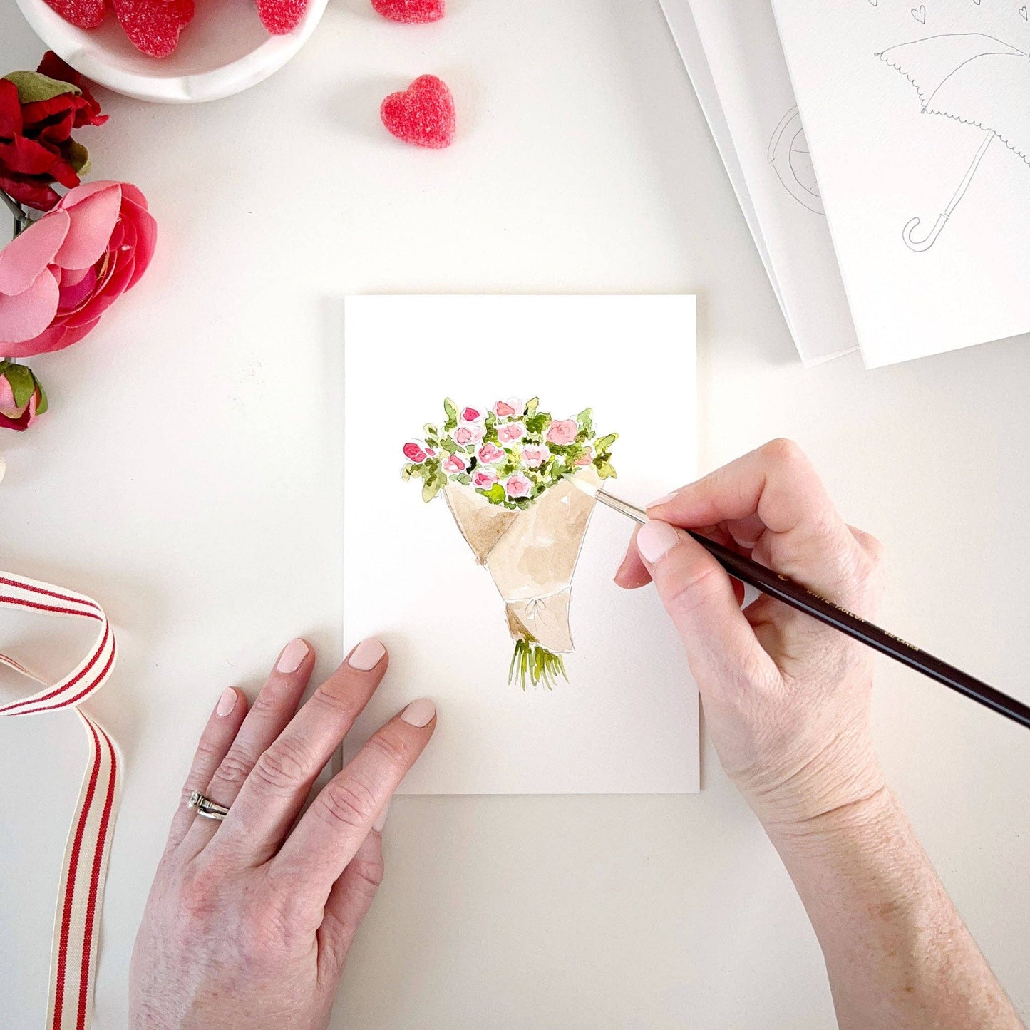 Love sweet love | Paintable Notecards