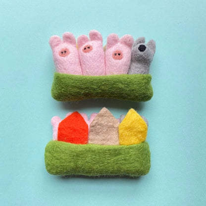 Wool "Pocket Pals" Play Set | Three Little Pigs