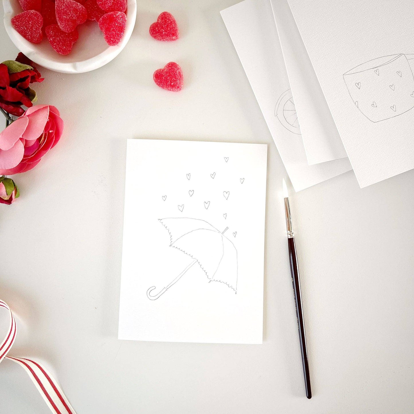 Love sweet love | Paintable Notecards