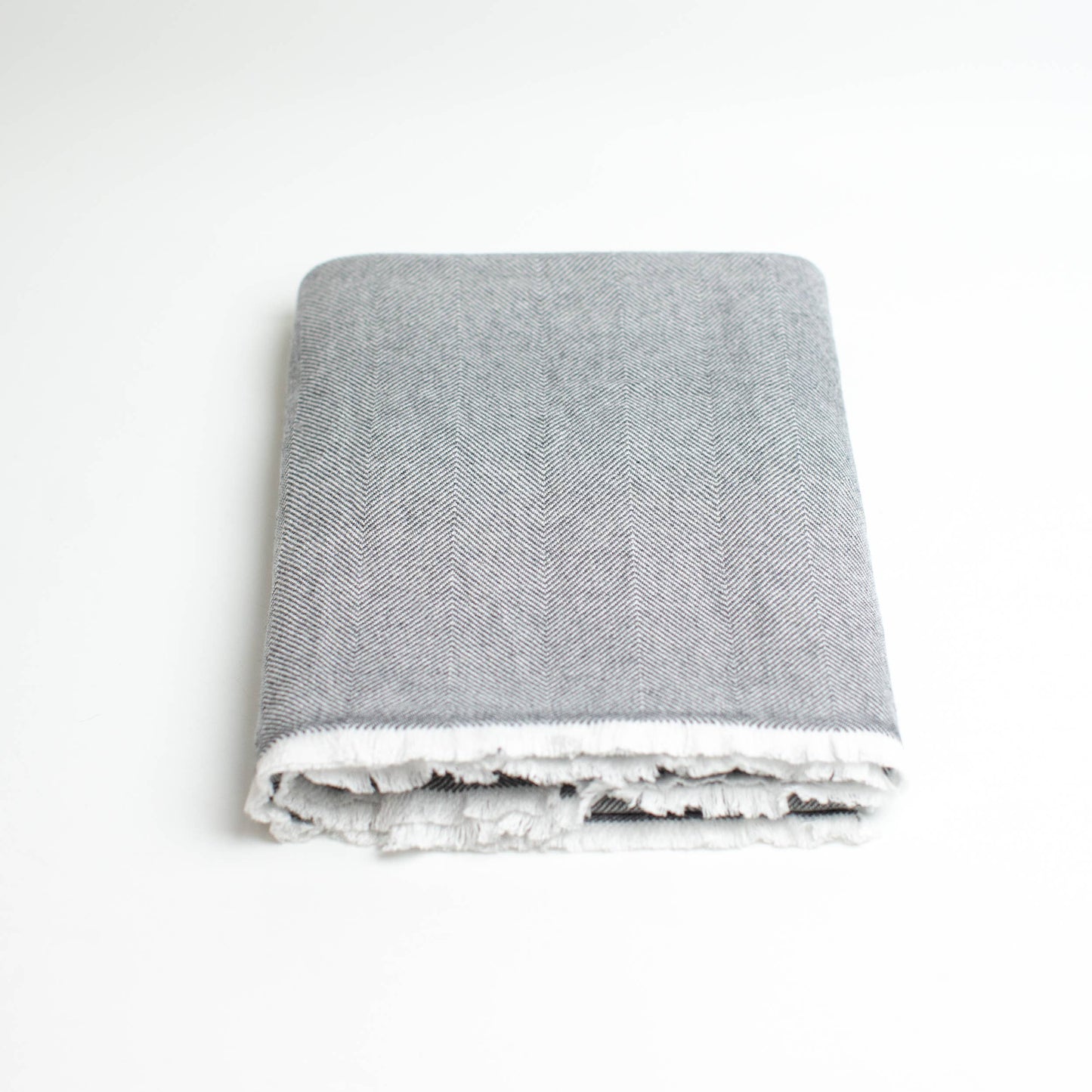 Luxury Cashmere Throw Blanket | Stone Chevron