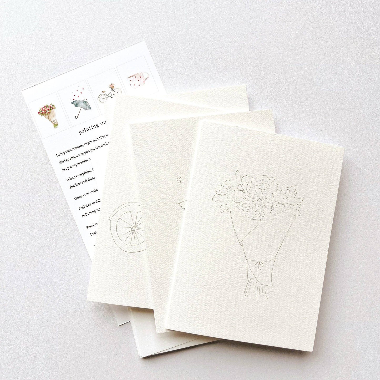 Love sweet love | Paintable Notecards
