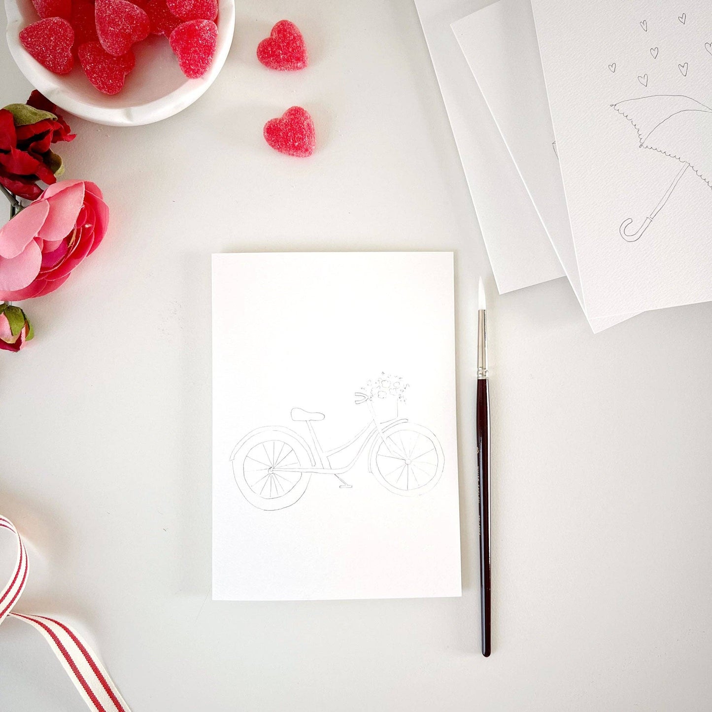 Love sweet love | Paintable Notecards