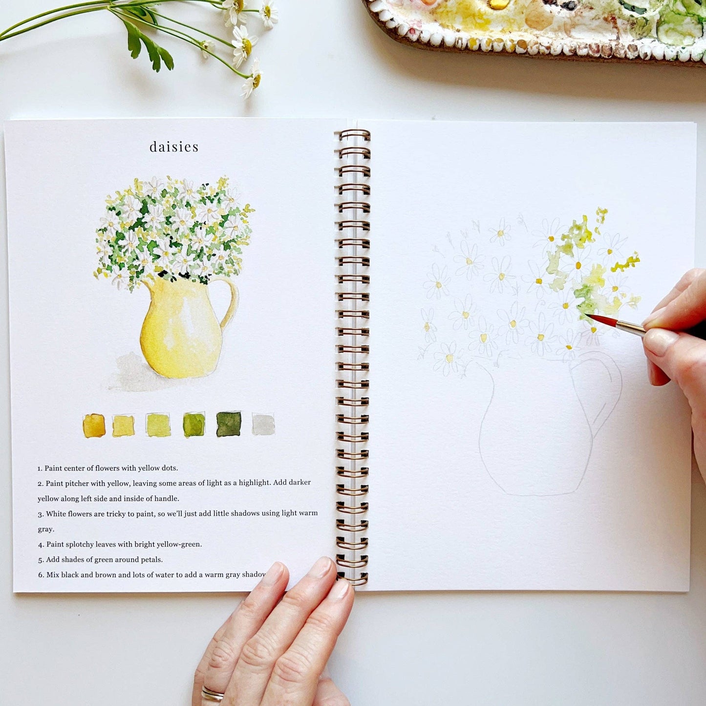 Flowers Watercolour Paint Workbook by Emily Lex
