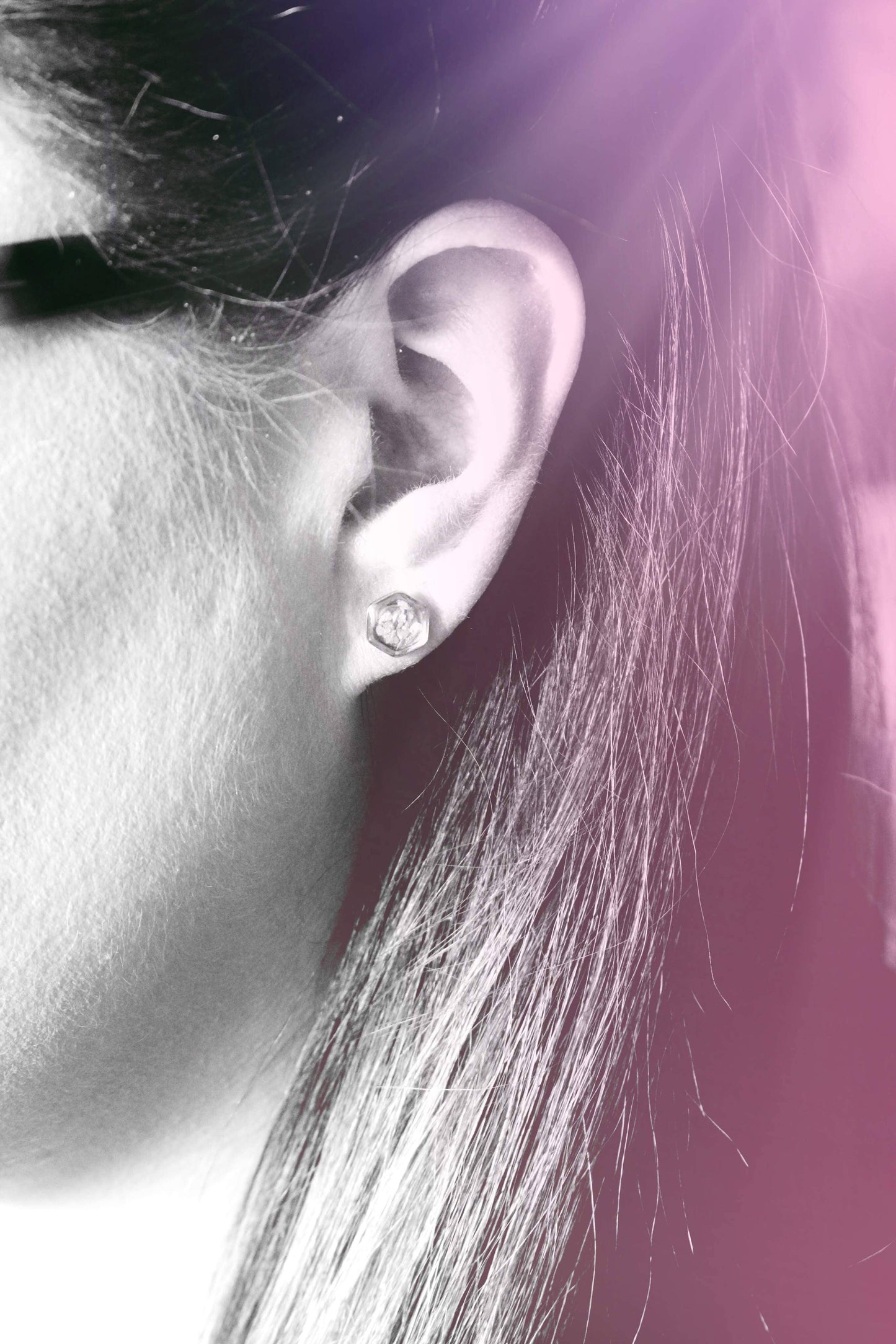 Clous d'oreilles hexagonaux | Silver Nature