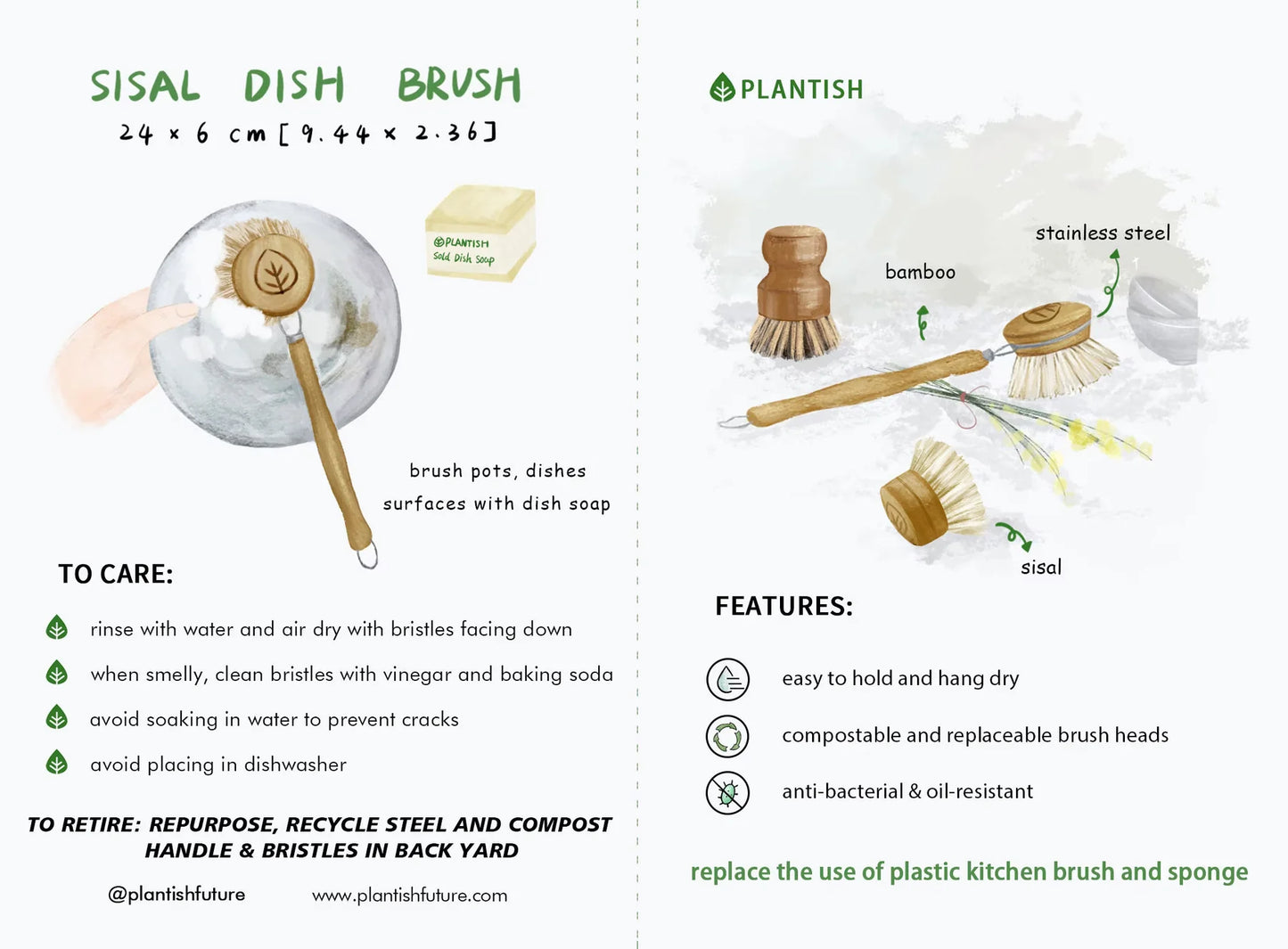 Sisal Fibre Dish Brush