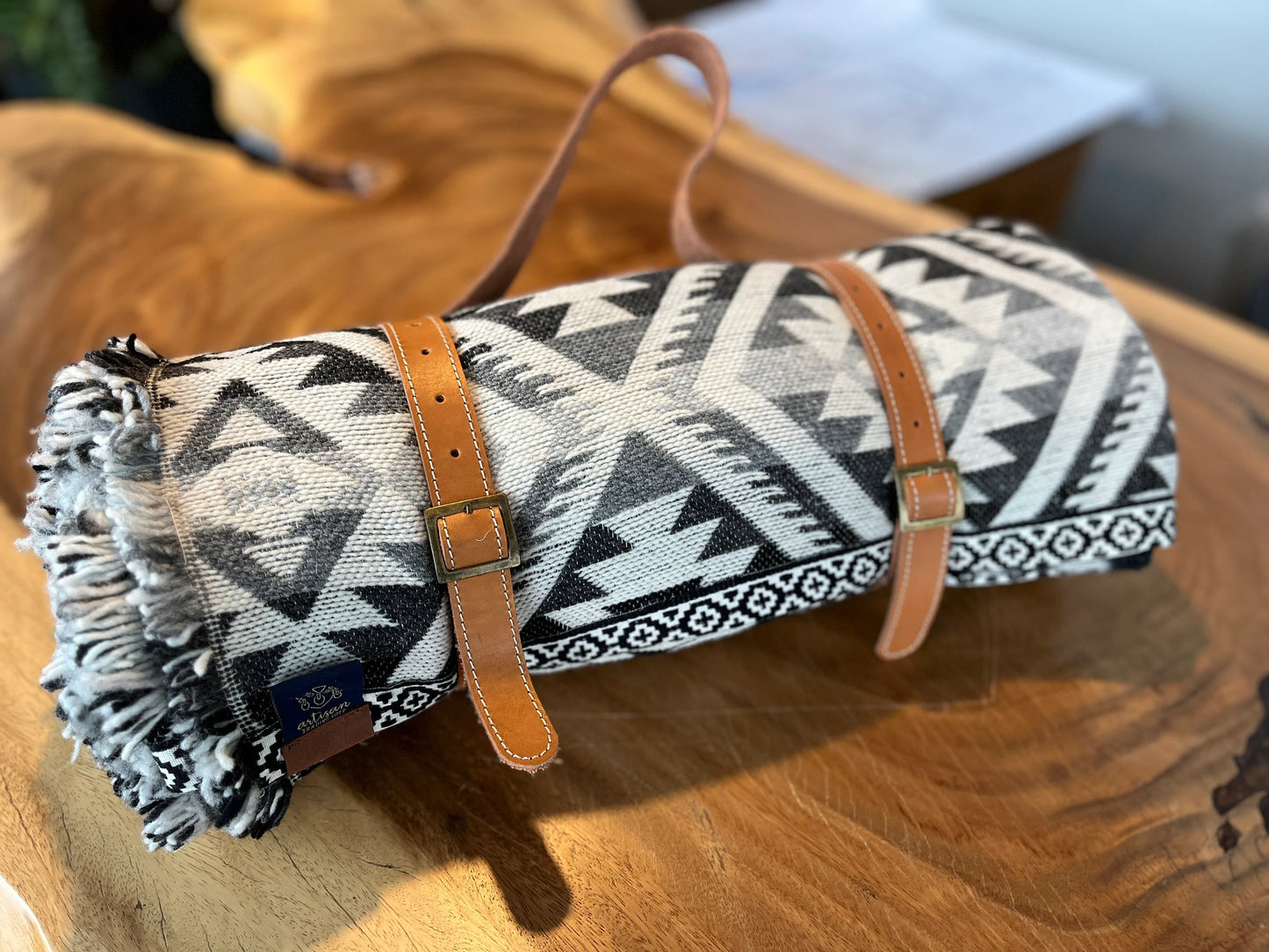 Leather Carrying Strap with Buckles