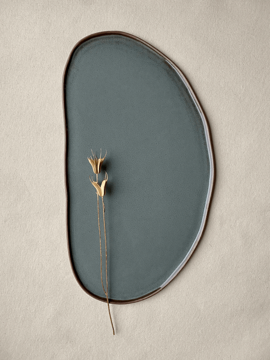 Petit plat en céramique pour lac | Blue Mist