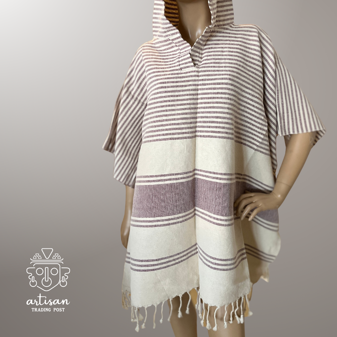 Poncho bateau | Coton tissé à la main | Bala Berry