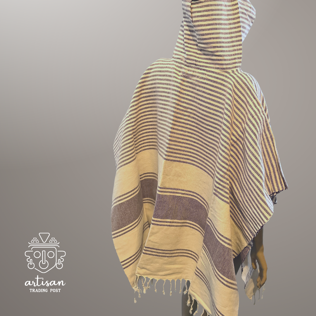 Poncho bateau | Coton tissé à la main | Bala Berry