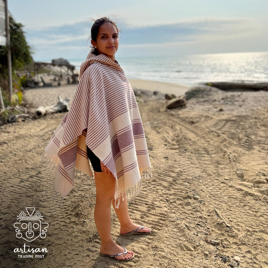 Boat Poncho | Handwoven Cotton | Bala Berry