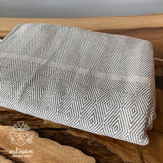 Boat Blanket | Handwoven Cotton | Stone Grey