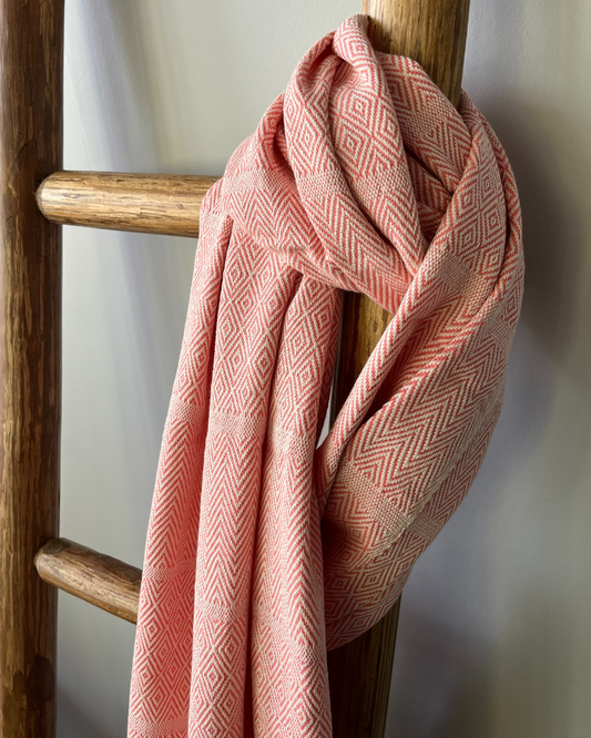 Muskoka Wrap | Handwoven Cotton | Coral