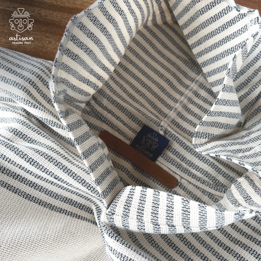 Junior Boat Poncho | Handwoven Cotton | Smoke Grey