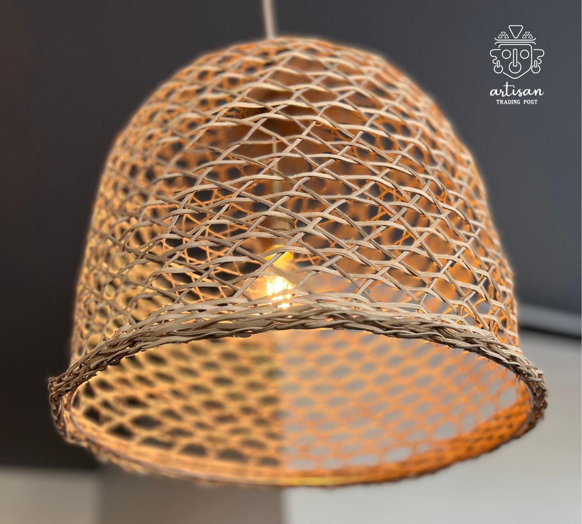 Handwoven Pendant Light | Large Bell