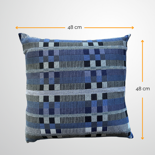 Handwoven Cotton Acrylic Pillow Cover | Lake Joseph Blue