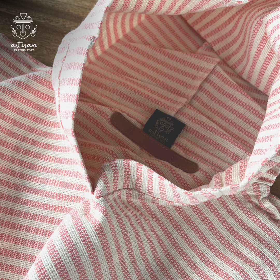 Junior Boat Poncho | Handwoven Cotton | Lake Rosseau Rose