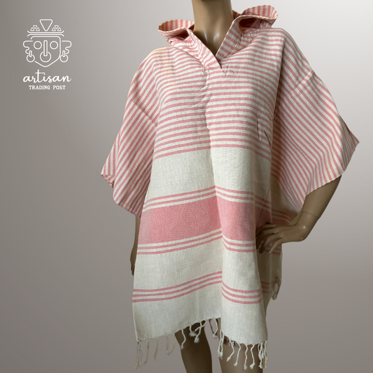 Boat Poncho | Handwoven Cotton | Lake Rosseau Rose