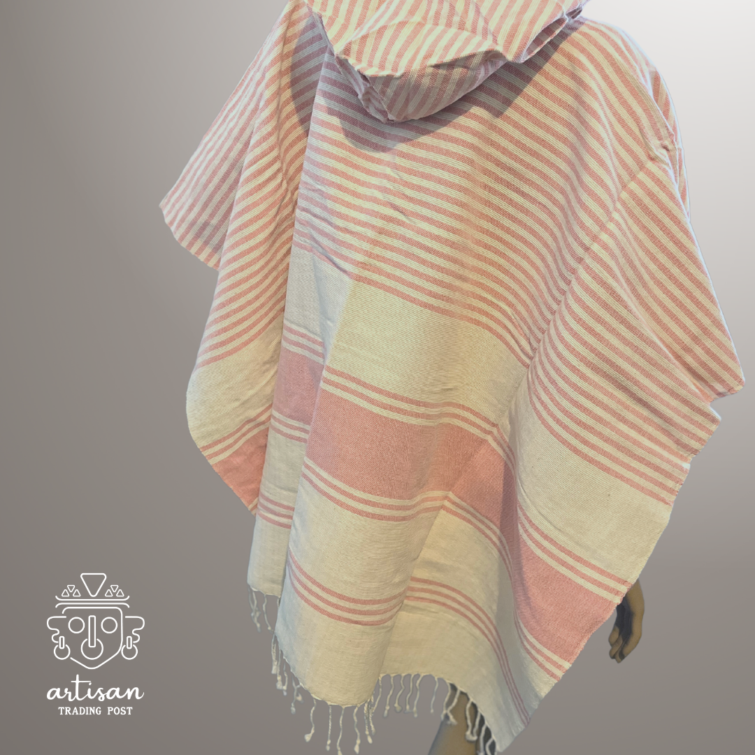 Boat Poncho | Handwoven Cotton | Lake Rosseau Rose