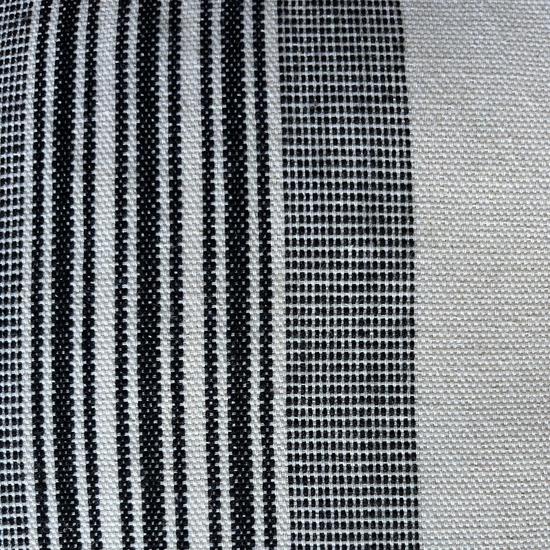 Handwoven Cotton Pillow Cover | Natural with Black