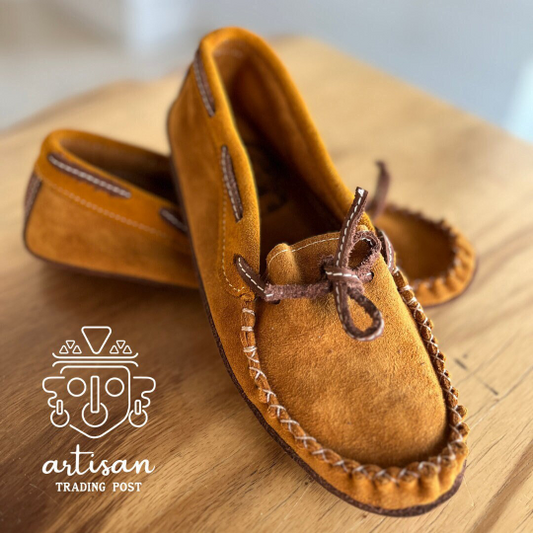 Handmade Suede & Leather Moccasin | Honey Brown
