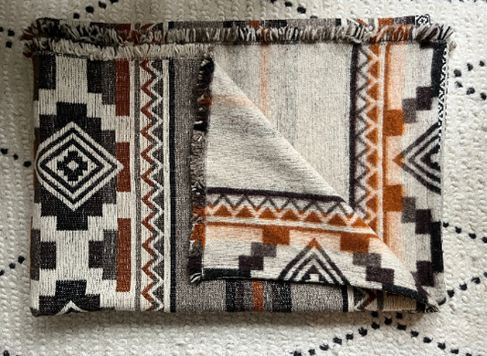 Wool Cottage Blanket | Warm Earth Aztec