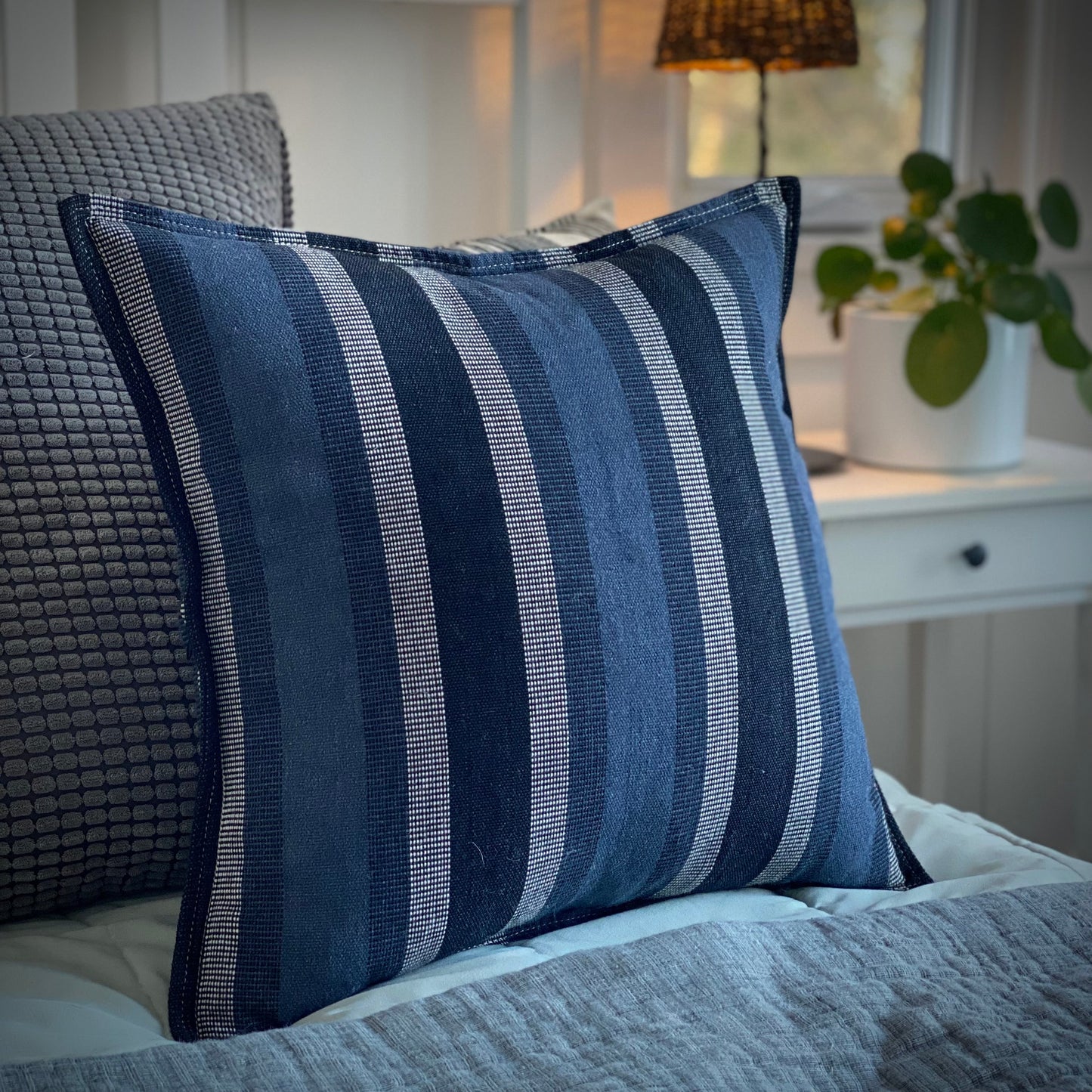 Handwoven Cotton Pillow Cover | Navy