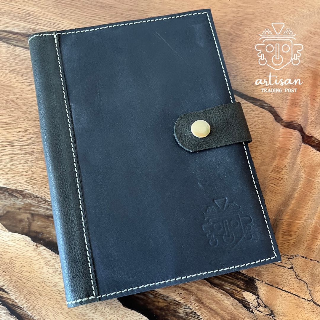 Refillable leather journal | Midnight Black