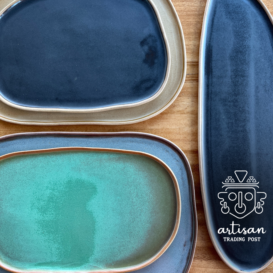 Ceramic Lake Platter Medium | Blue Mist