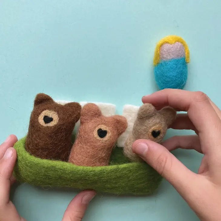 Wool "Pocket Pals" Play Set | Goldilocks and the Three Bears