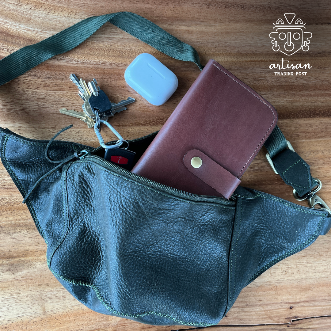 Leather Belt Bag | Dark Green Fanny Pack