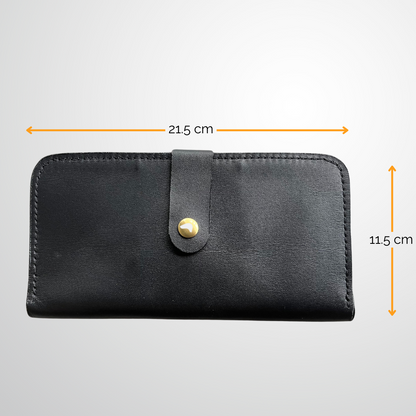 Leather Clutch Wallet | Midnight Black