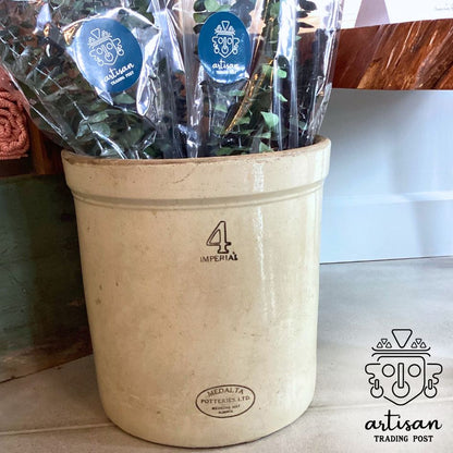 Vintage Earthenware Crock | 4 Gallon Natural