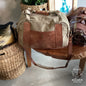 Canvas & Leather Weekender Bag | Khaki Canvas & Warm Brown