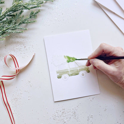 Carte de vœux à peindre sur le thème de Noël