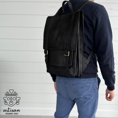 Small Leather Backpack | Black