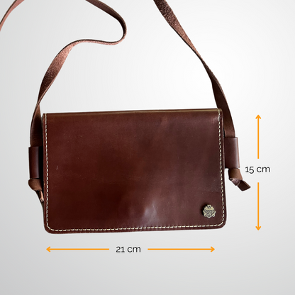 Leather Crossbody Envelope Purse | Chocolate Brown