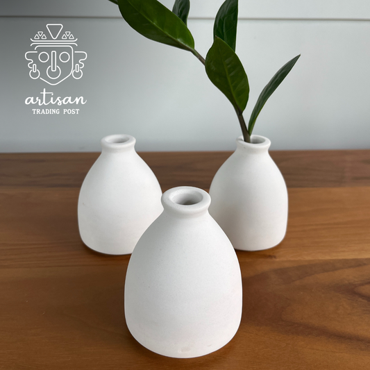 Decorative Bud Vase | Hand-poured Concrete in White
