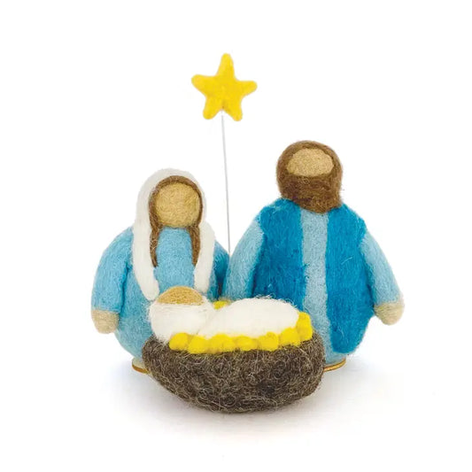 Holy Family Nativity Display | 3-piece hand-felted wool set