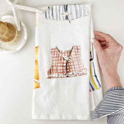 Life Jackets | Watercolour Print Tea Towel