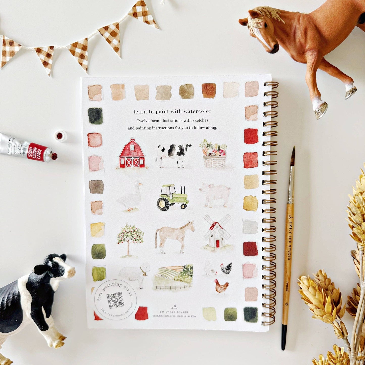 Farm Watercolour Workbook by Emily Lex