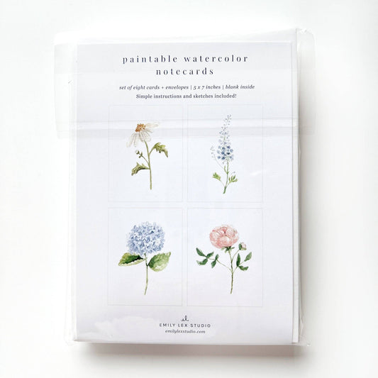 Garden Flowers | Paintable Notecards