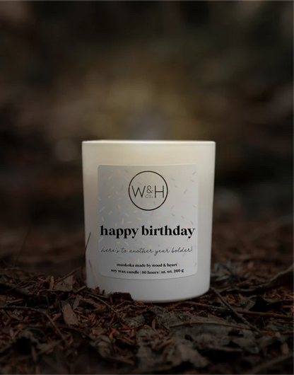 Bougie Joyeux Anniversaire | Wood and Heart Design Co.