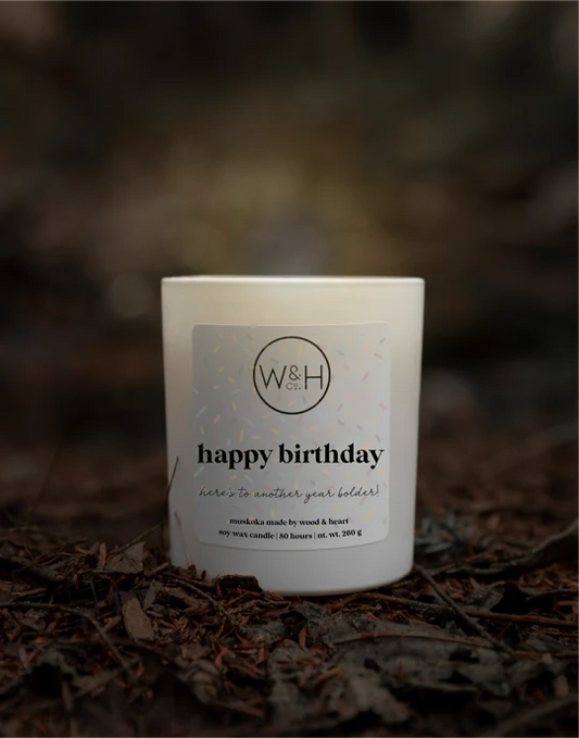 Bougie Joyeux Anniversaire | Wood and Heart Design Co.